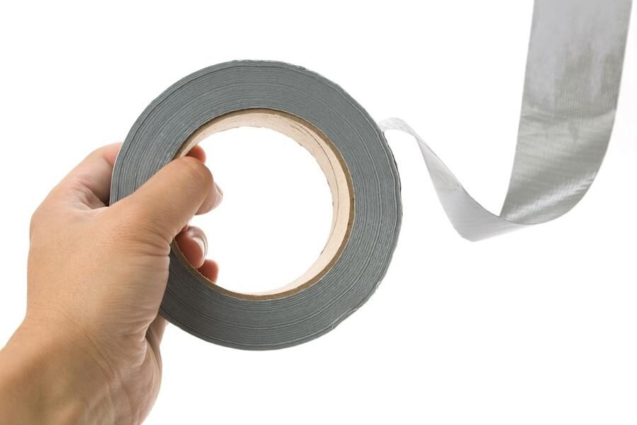 a roll of Grey Duct Tape with white background