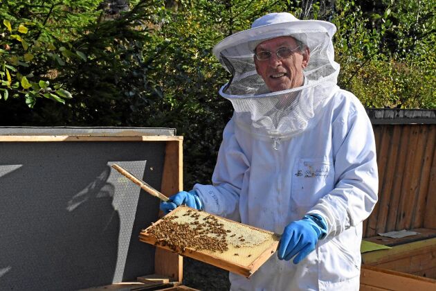  Stefan Hellström håller på att förbereda så att bina ska överleva vintern.