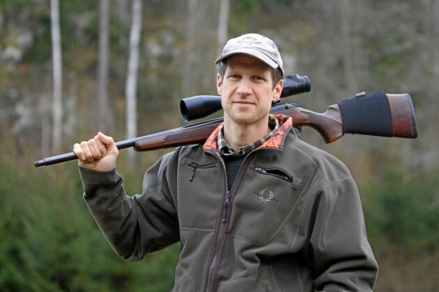  Bonden Mattias Gustavsson är specialist på åteljakt på vildsvin.