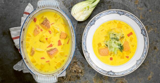  Supergod soppa som smakar rejält av fisk och dill. 